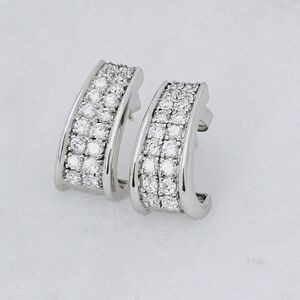 FINAL SALE! Silpada RARE Sterling Silver CZ Channel Set Scoop Earrings P1395